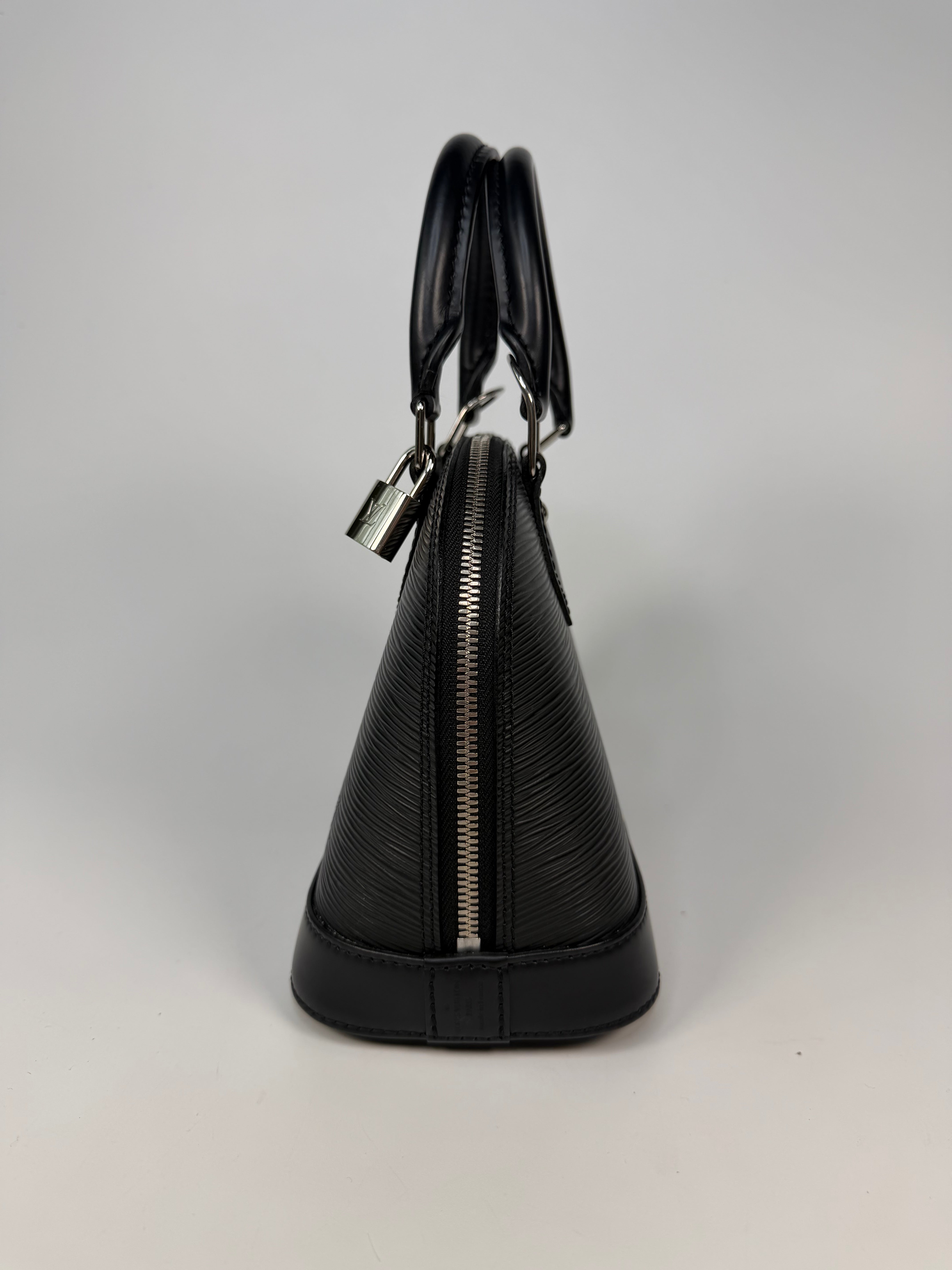 Louis Vuitton Alma BB In Black Epi Cowhide Leather Silver Hardware