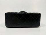 Chanel Black Square Vintage Flap Bag In Lambskin With GHW