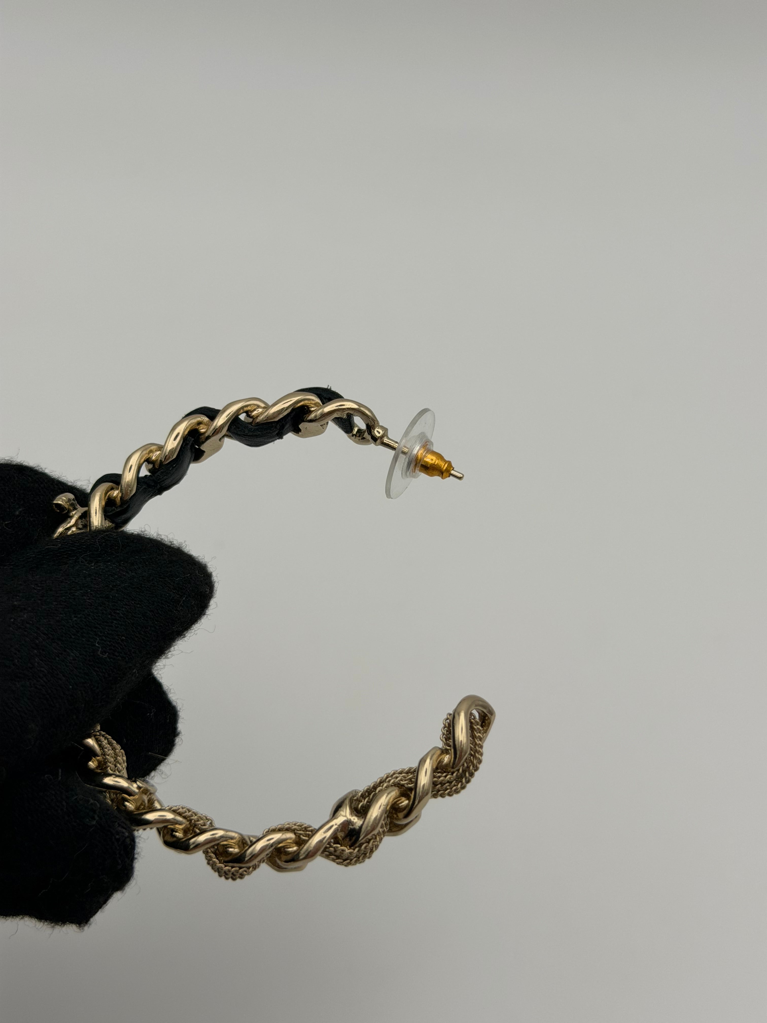 Chanel Statement Hoop Earrings In Gold-Tone Metal 100% authentic and preloved in excellent condition