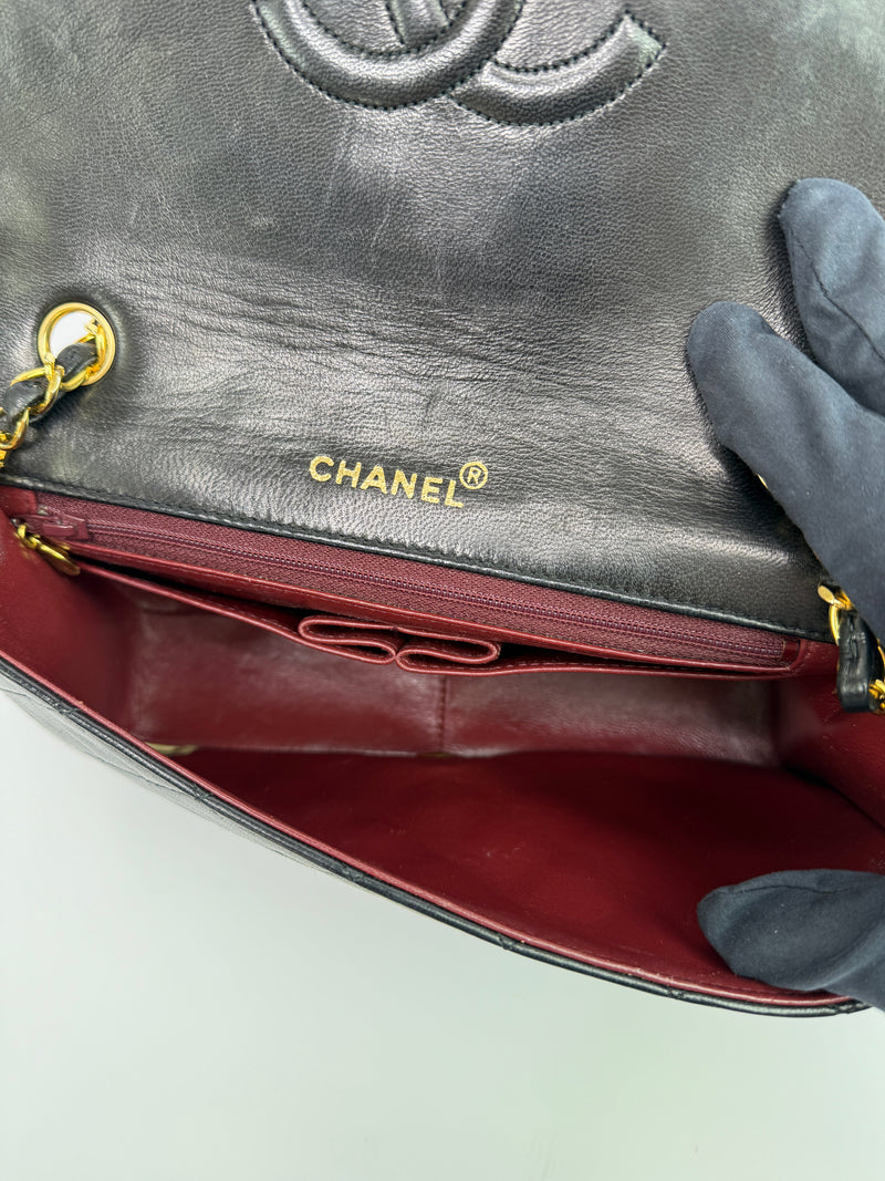 Chanel Vintage Black Lambskin Flap Bag