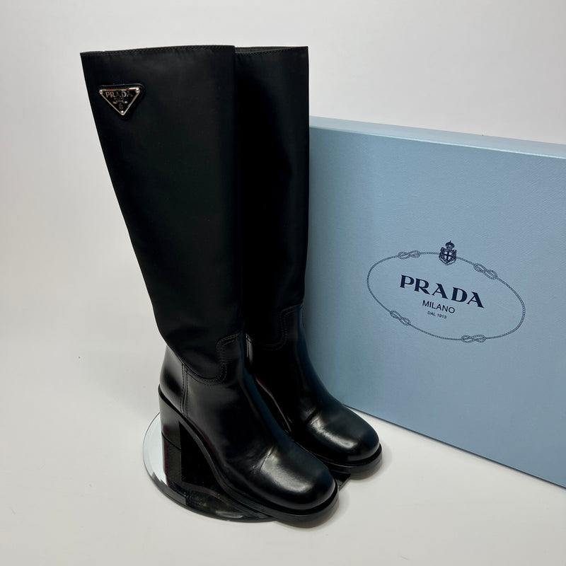 Prada Nylon Knee Boots (Size 36.5 /UK 3.5)