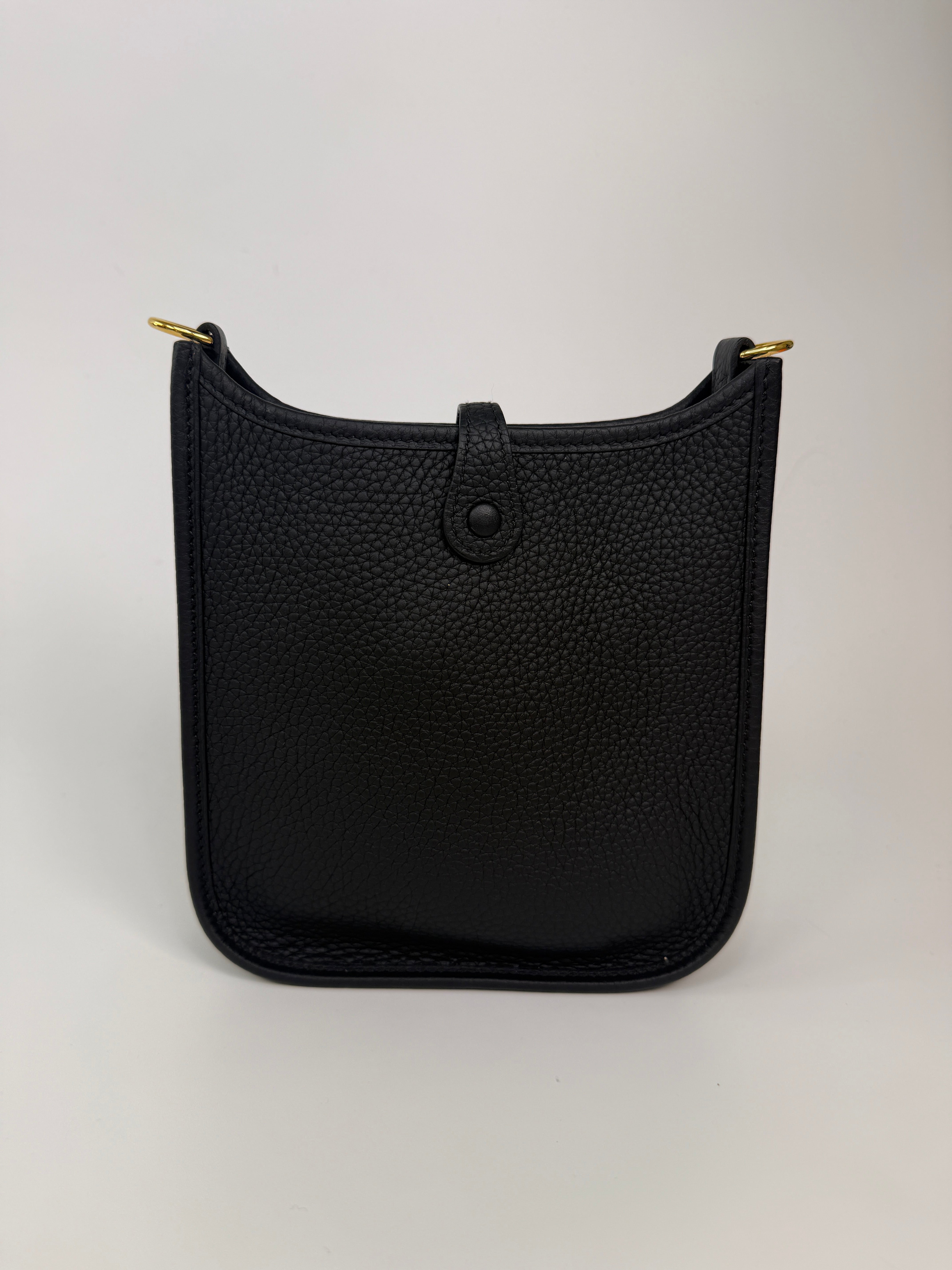 Hermès Evelyne TPM Black Clemence Leather Gold Hardware