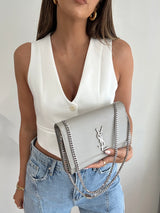 Saint Laurent Medium Kate Bag In Grey