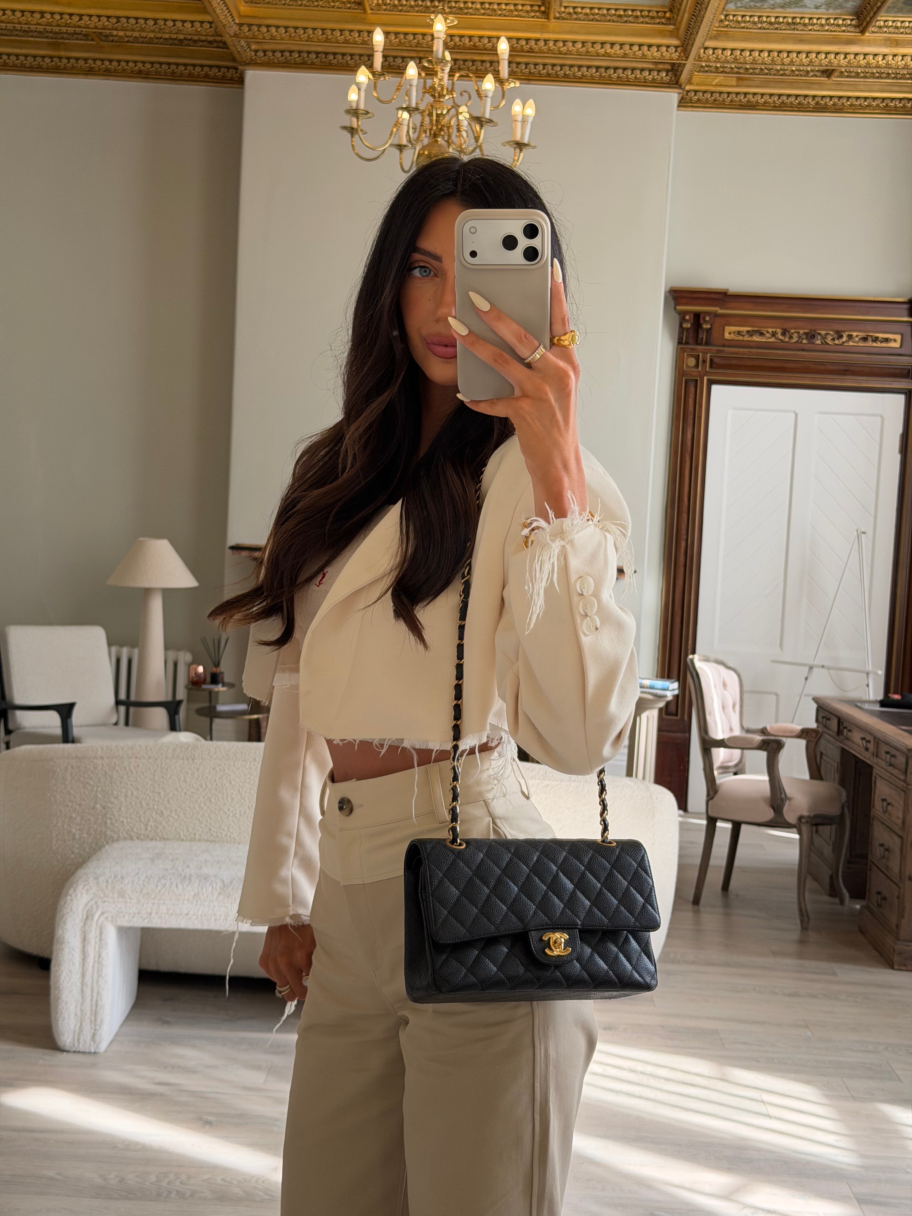 Chanel Medium Classic Double Flap Black Caviar Leather With Gold Hardware. Authentic and preloved. 100% Authenticity guarantee 