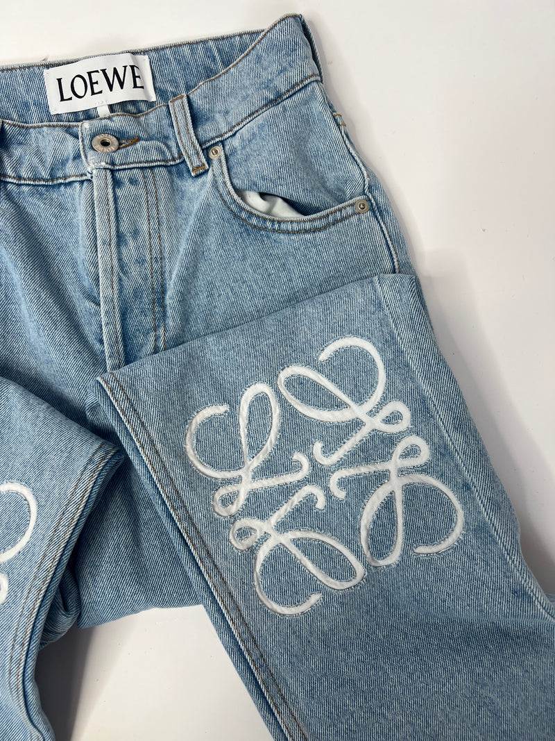 Loewe Anagram-Embroidered Straight-Leg Jeans (Size 36FR / UK 8 )