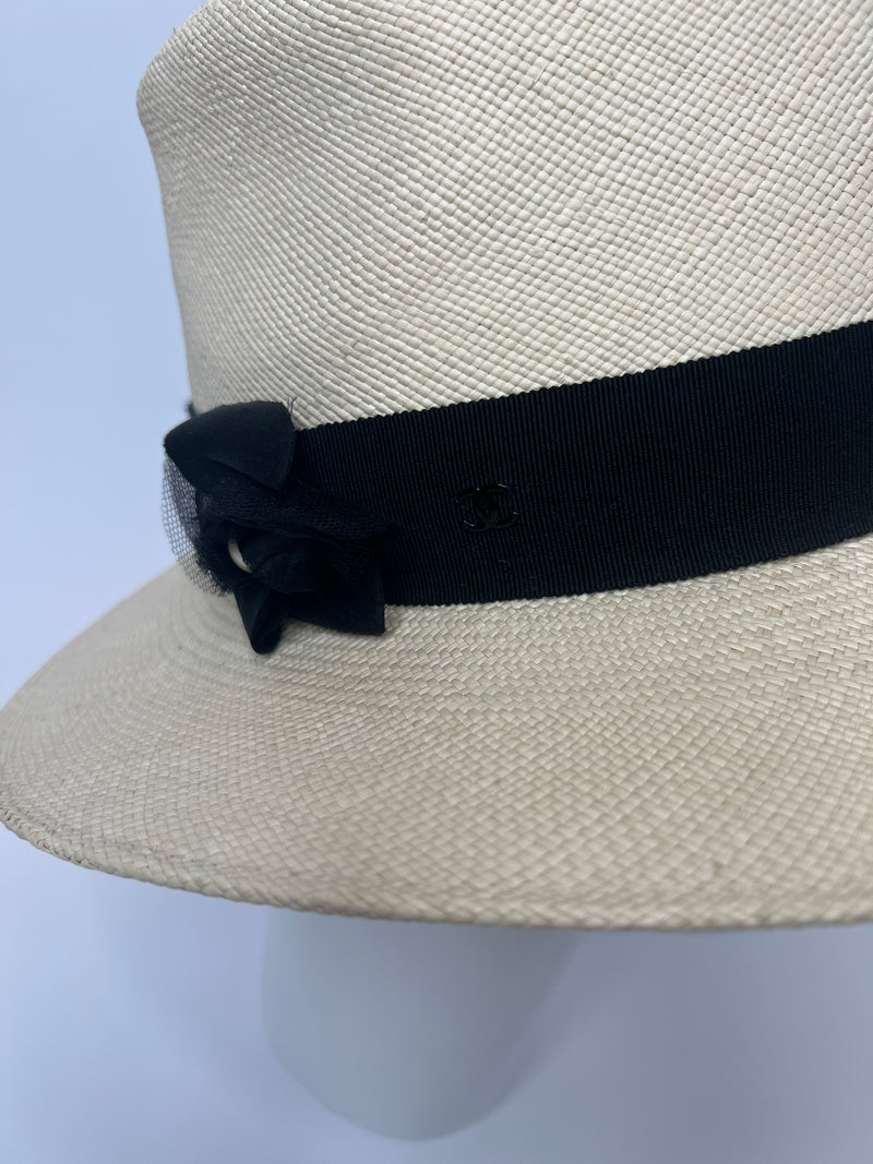 Chanel Camélia trilby Hat (Size Medium)