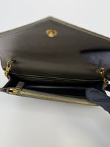 Saint Laurent Cassandre Matelassé Textured- Leather Wallet On Chain
