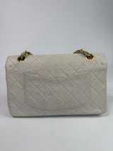 Chanel Medium Vintage Classic Flap In White Lambskin GHW