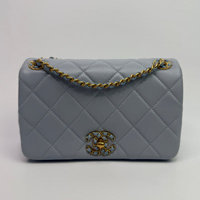 Chanel Seasonal Flap In Gris Clair Lambskin With GHW