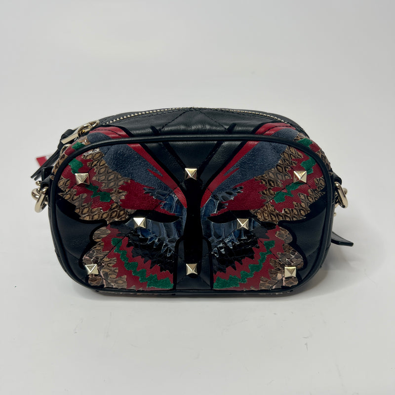 Valentino Garavani Black Rockstud Butterfly Crossbody