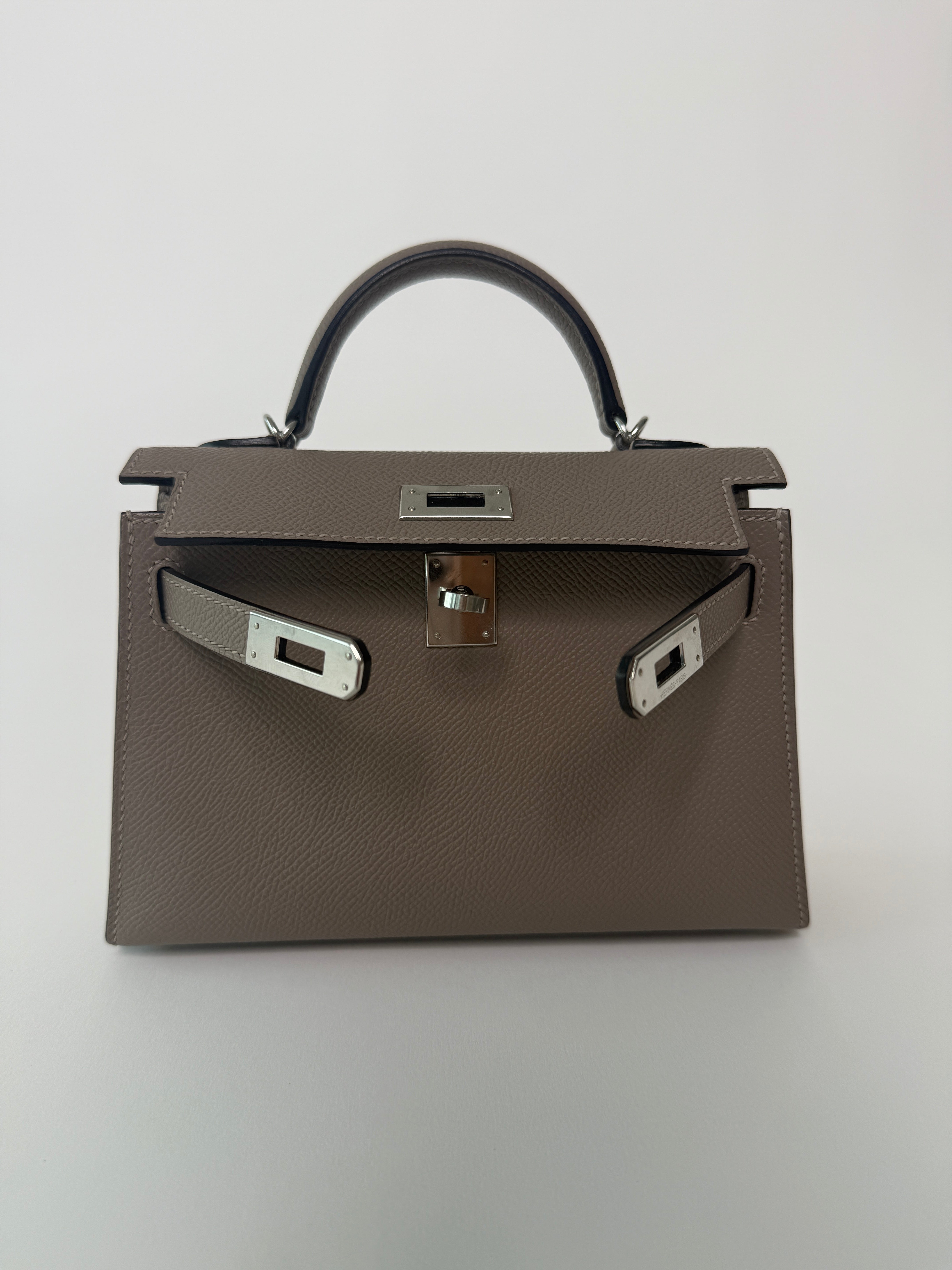 Hermés Mini Kelly Gris Asphalt In Epsom Leather
