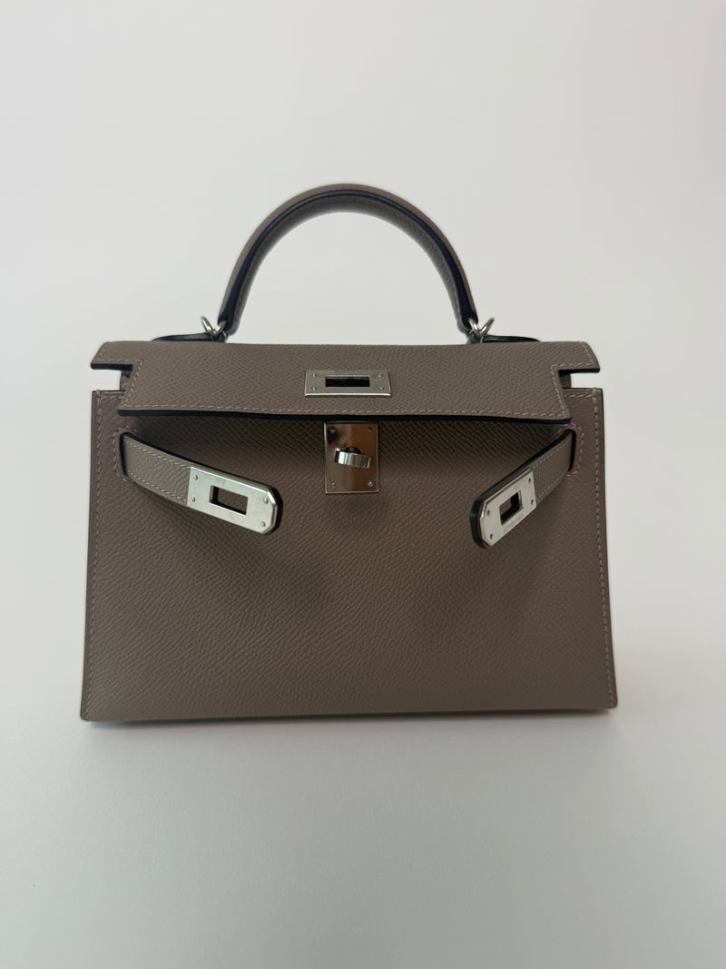 Hermés Mini Kelly Gris Asphalt In Epsom Leather With PHW
