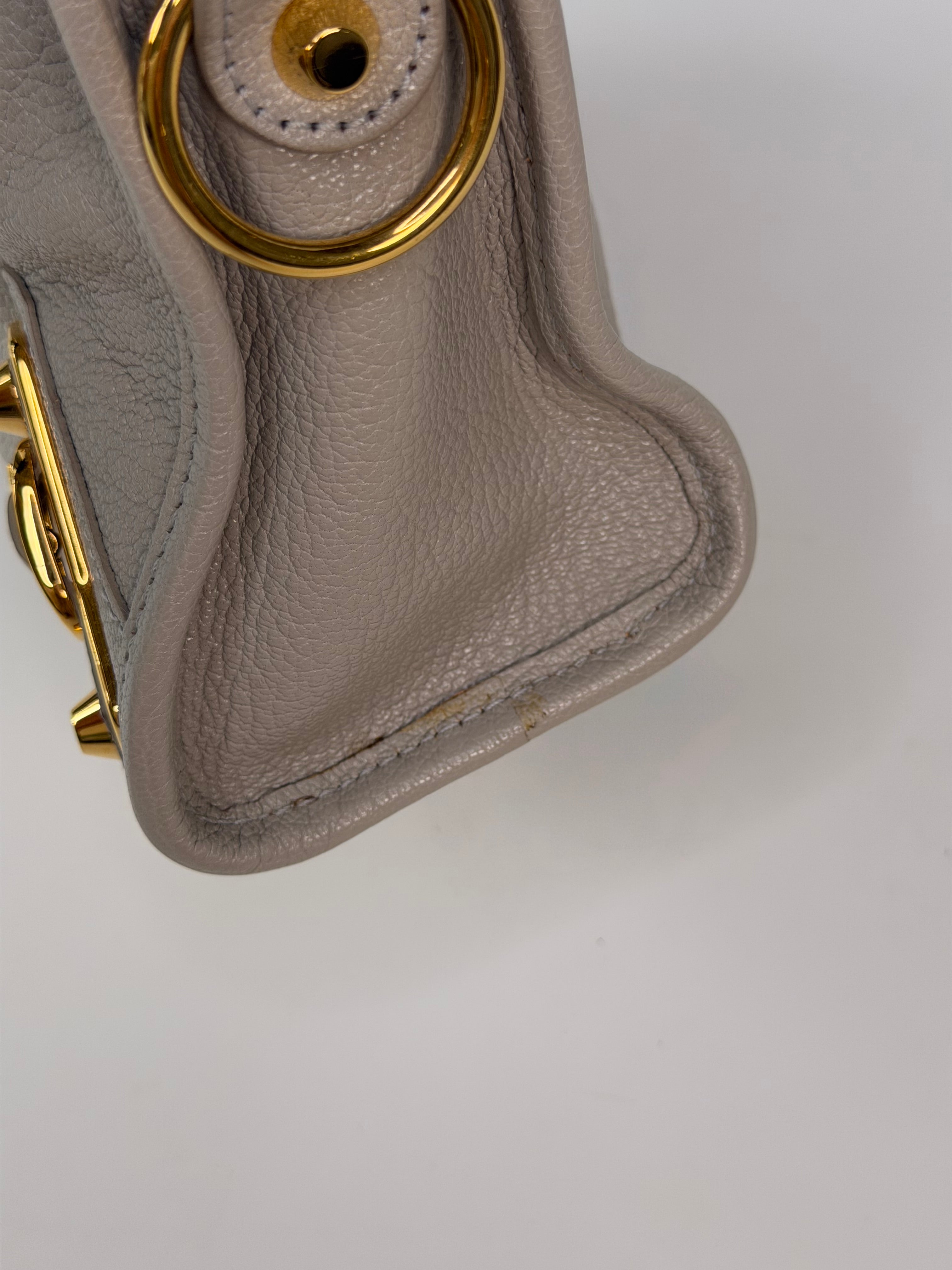 Balenciaga Le City Mini Bag In Grey Lambskin With Gold Hardware. 100% authentic and preloved in excellent condition