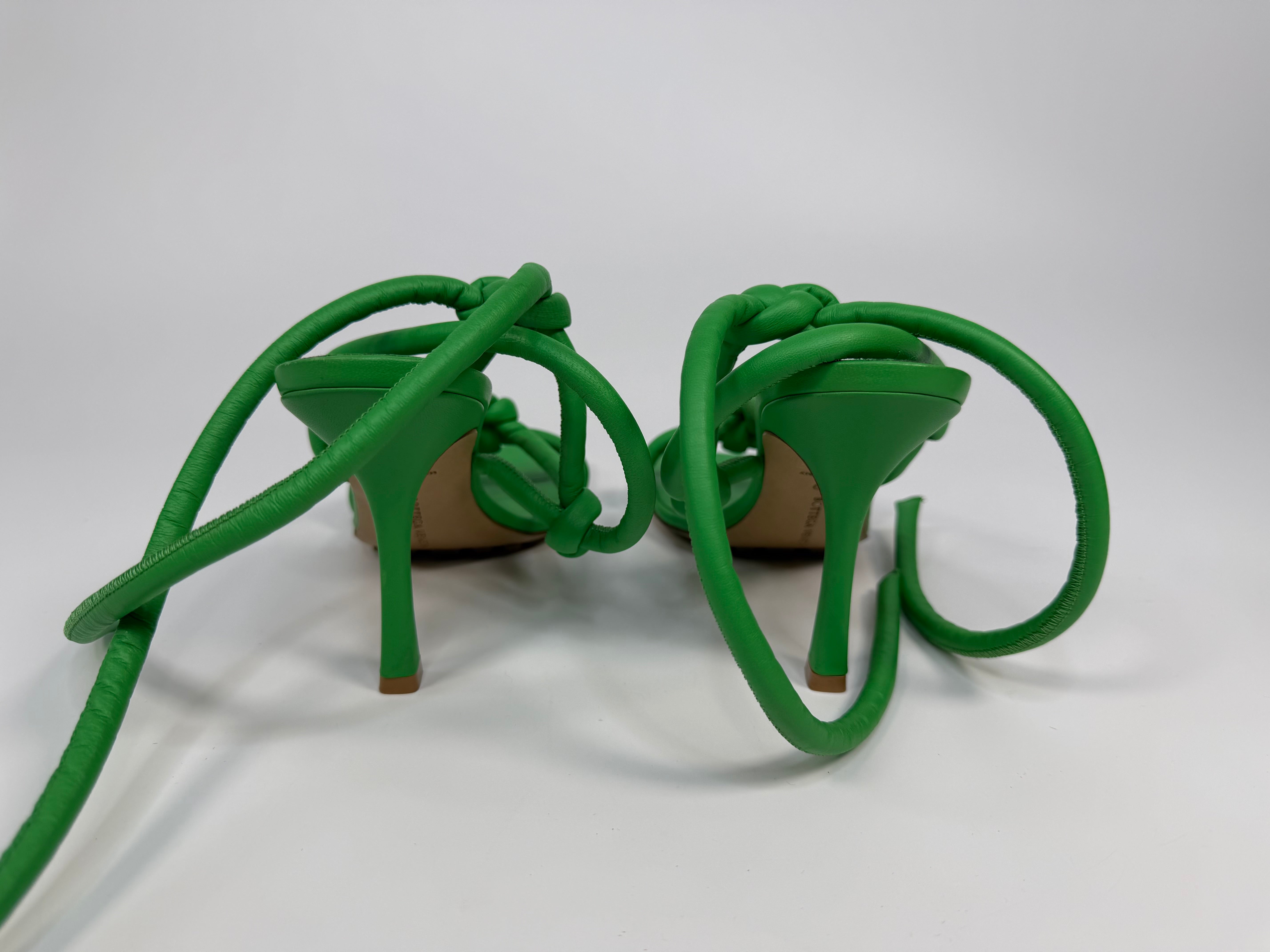 Bottega Veneta Stretch Dream Knot Heels In Green (Size 40/UK7). Authentic and preloved in excellent condition.