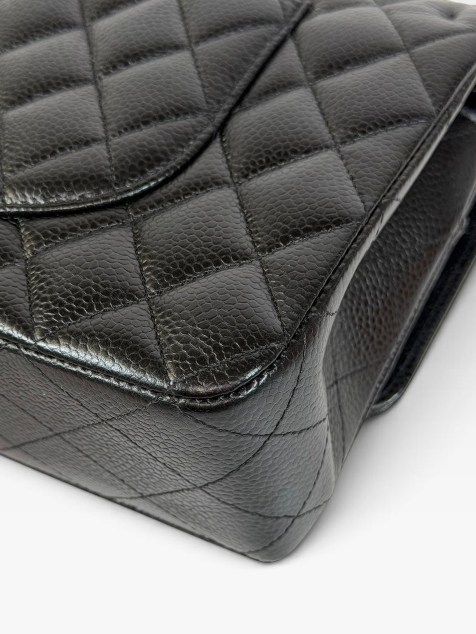Chanel Medium Classic Double Flap In Black Caviar Leather Gold Hardware