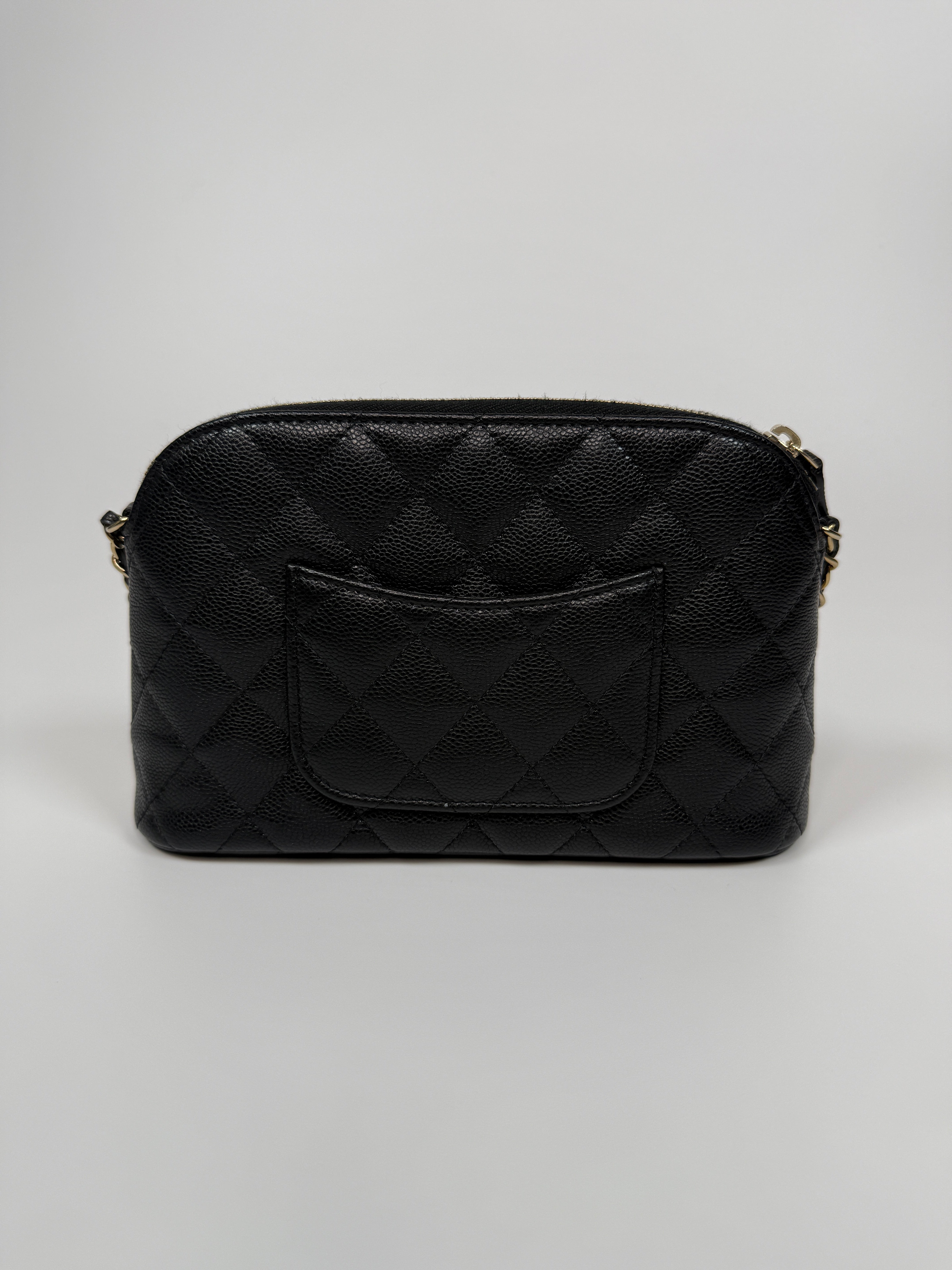 Chanel Mini Clutch On Chain Bag In Black Caviar Leather With Gold Hardware Authentic and preloved in Excellent Condition. 100% Authenticity guarantee 