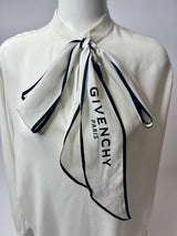 Givenchy Tie-neck Silk Crepe De Chine Blouse ( Size 38 / UK 10)