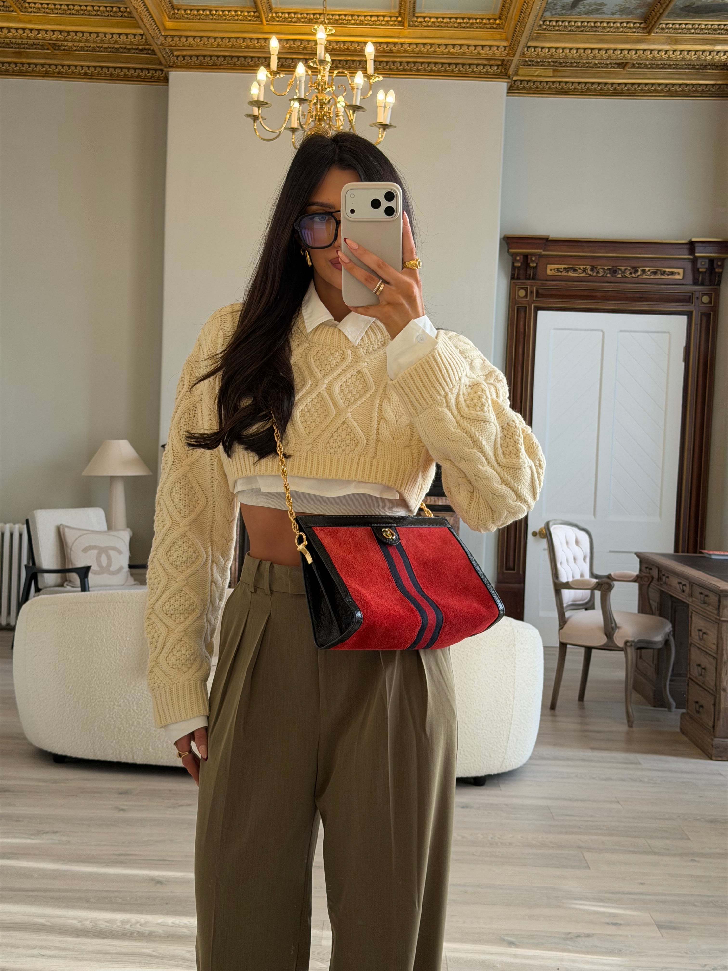 Gucci Small Suede Ophidia Chain Bag