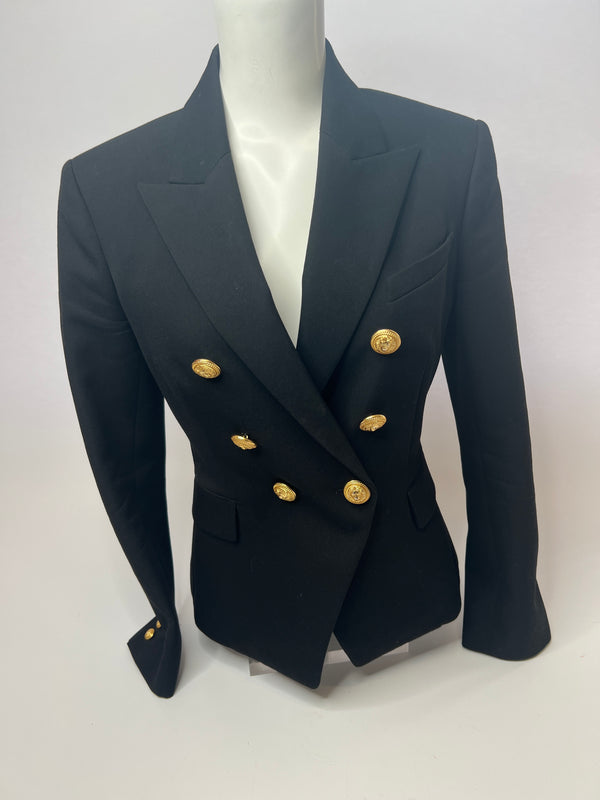 Balmain Black Double Breasted Blazer (Size FR40/ UK 10)