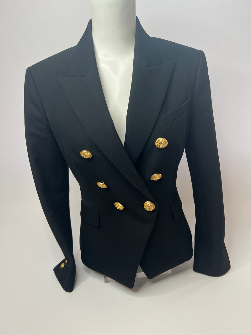 Balmain Black Double Breasted Blazer (Size FR40/ UK 10)
