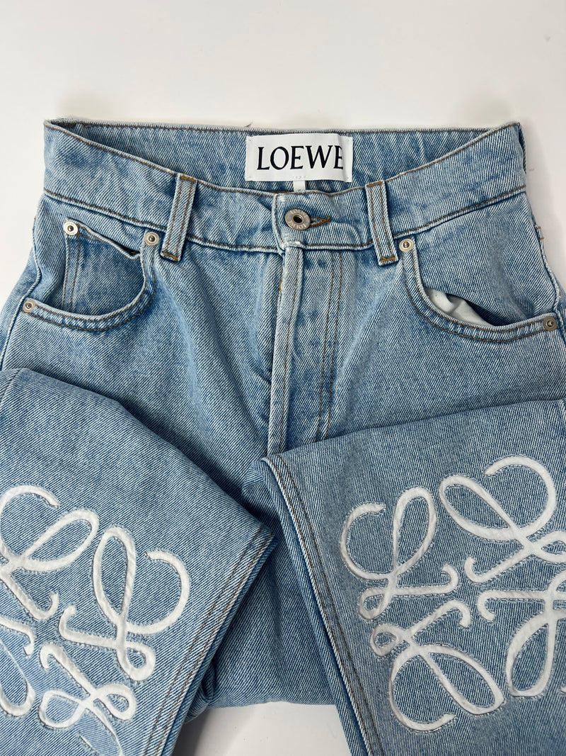 Loewe Anagram-Embroidered Straight-Leg Jeans (Size 36FR / UK 8 )