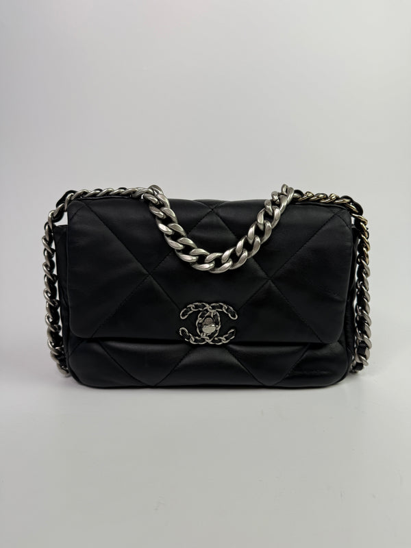 Chanel 19 Small In Black Lambskin Leather