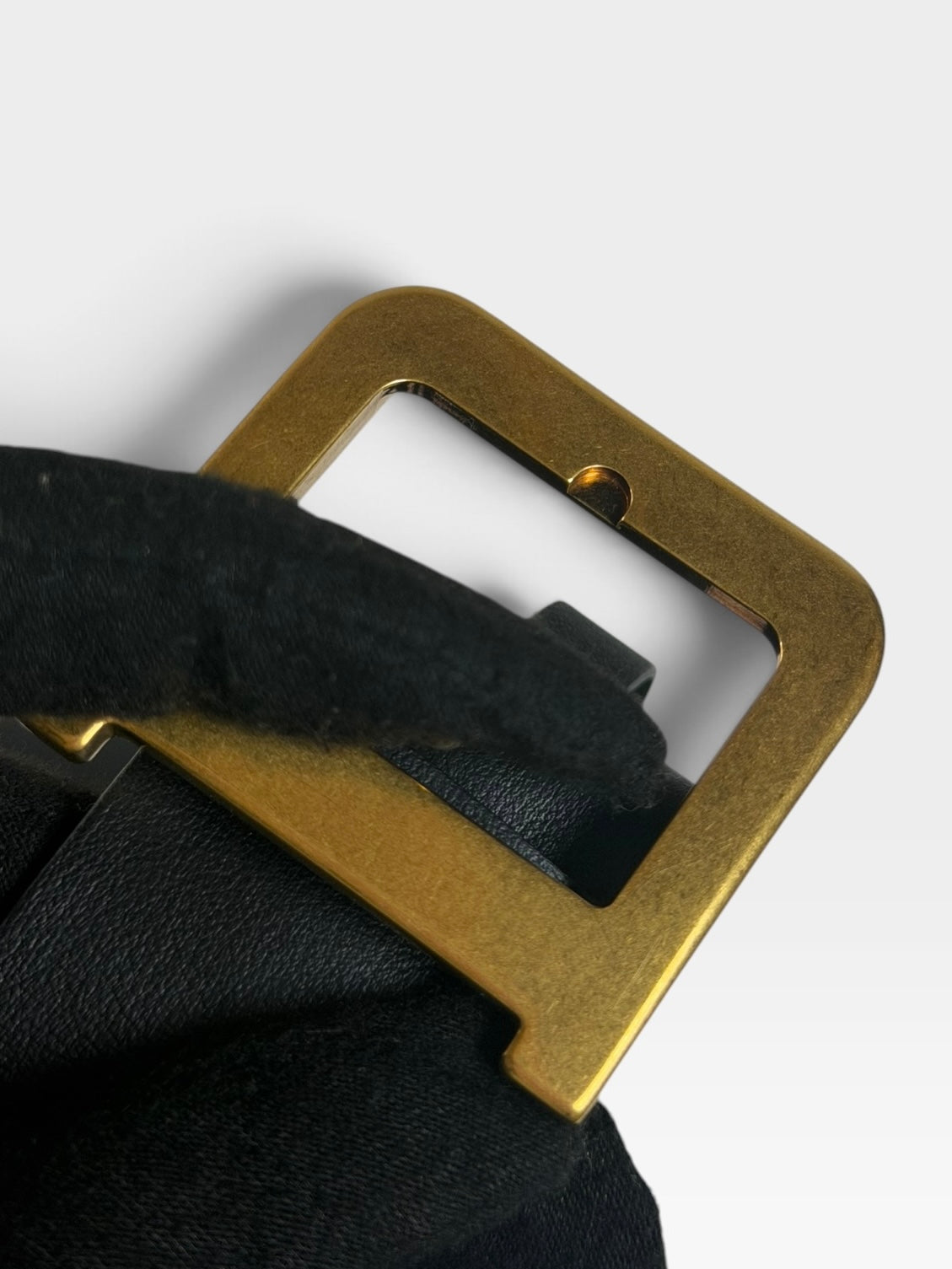 Christian Dior Belt In Black Leather With Gold Hardware