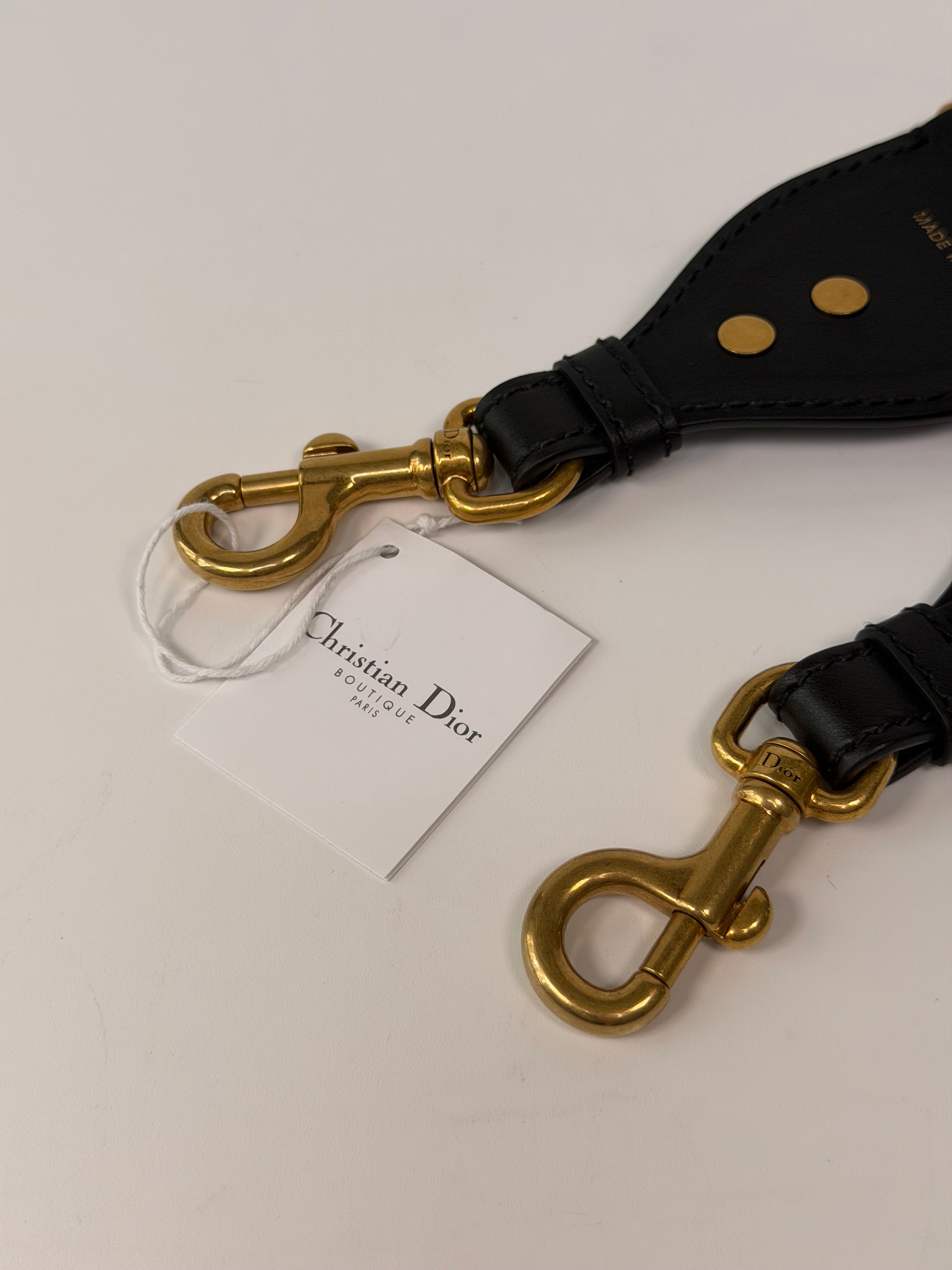 Christian Dior Shoulder Strap In Oblique Canvas With Gold Hardware