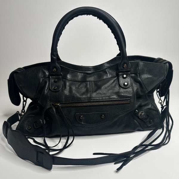 Balenciaga Black Leather City Bag