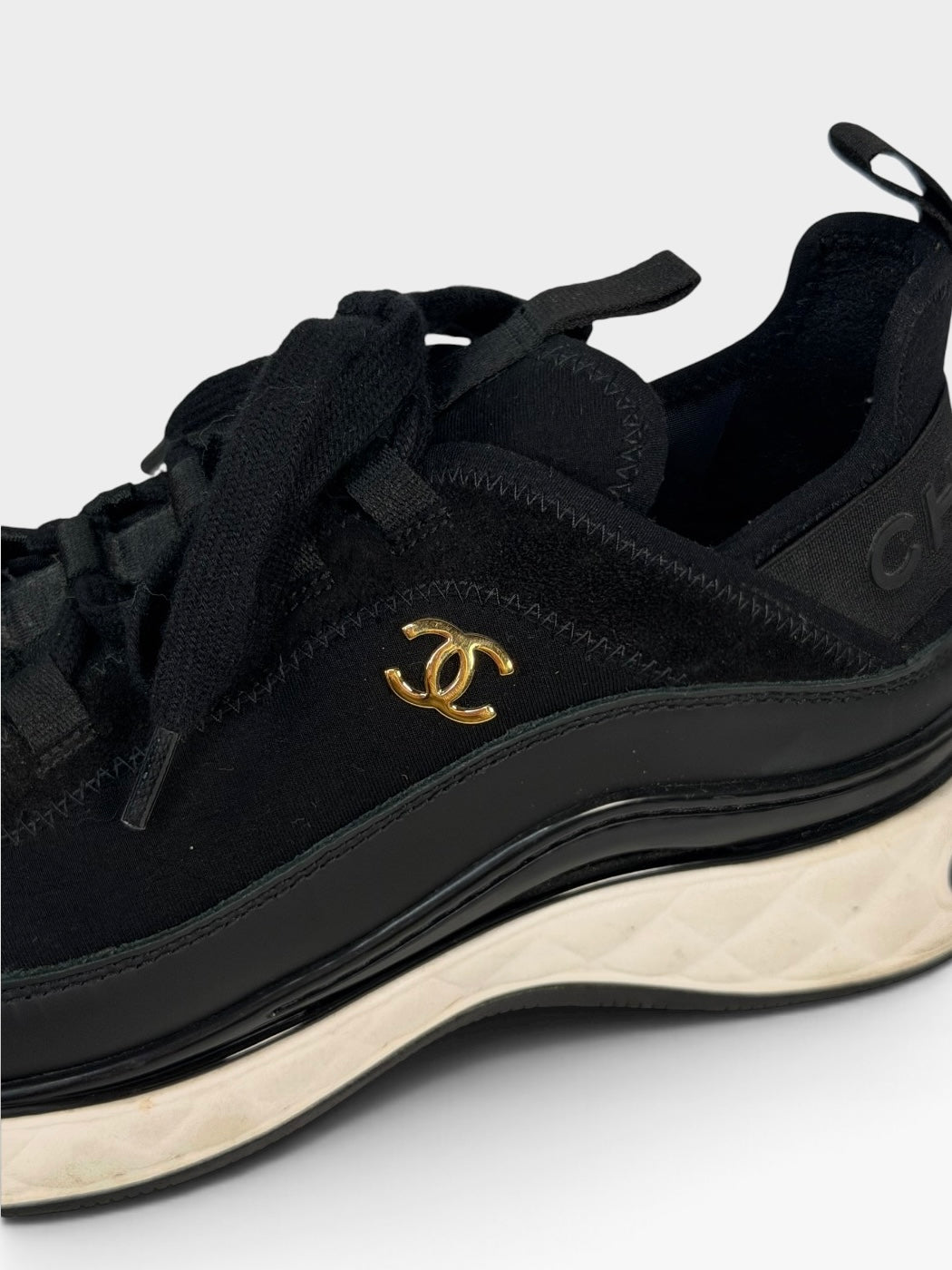 Chanel Black Sneakers (Size 39/UK6) 100% authentic and preloved in excellent condition