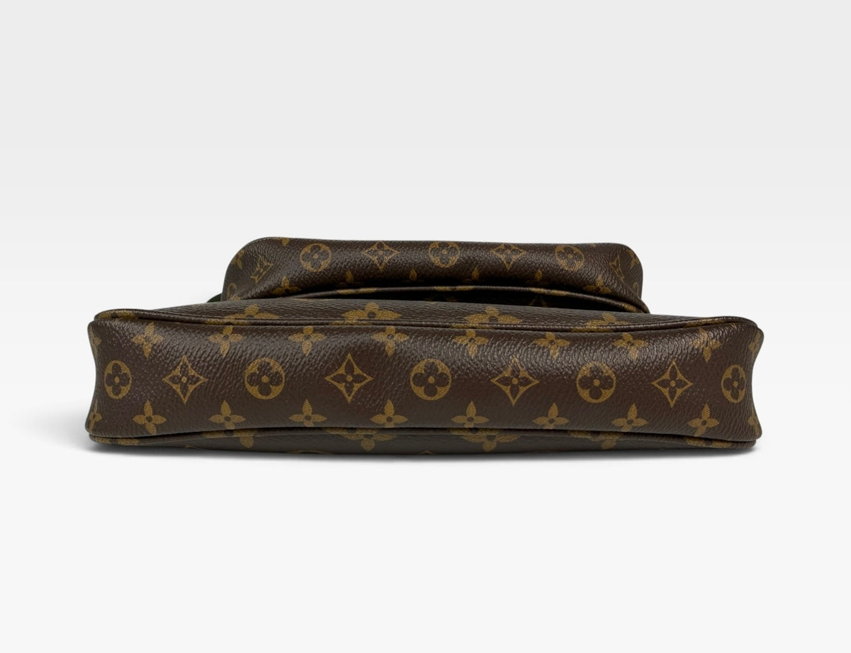 Louis Vuitton Multi Pochette In Monogram Canvas With Gold Hardware 100% authentic and preloved in excellent condition