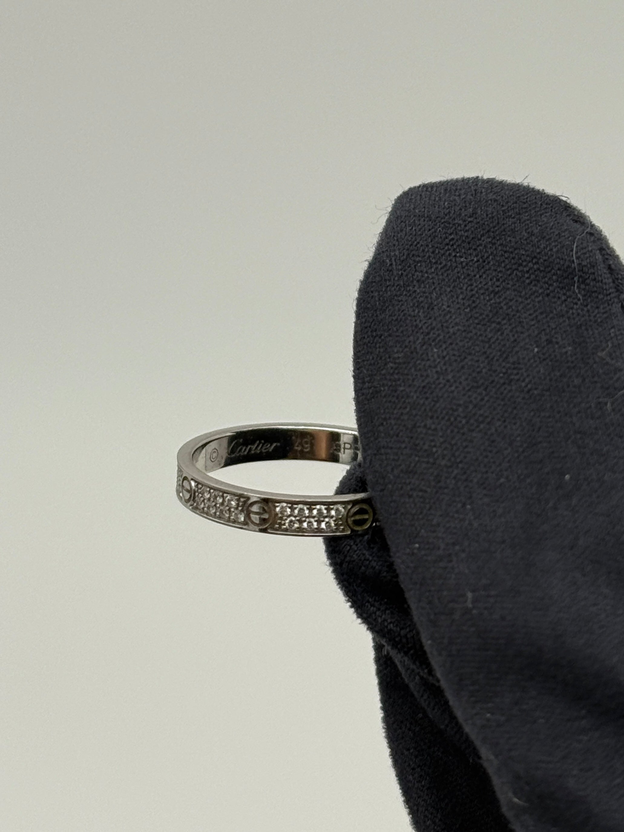 Cartier White Gold Diamond Love Ring 
Pre Loved & Authentic 
