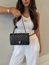 Chanel Medium Classic Double Flap Black Lambskin With GHW