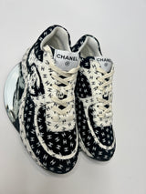 Chanel Black and White Logo Sneakers (Size 40 /UK 7)