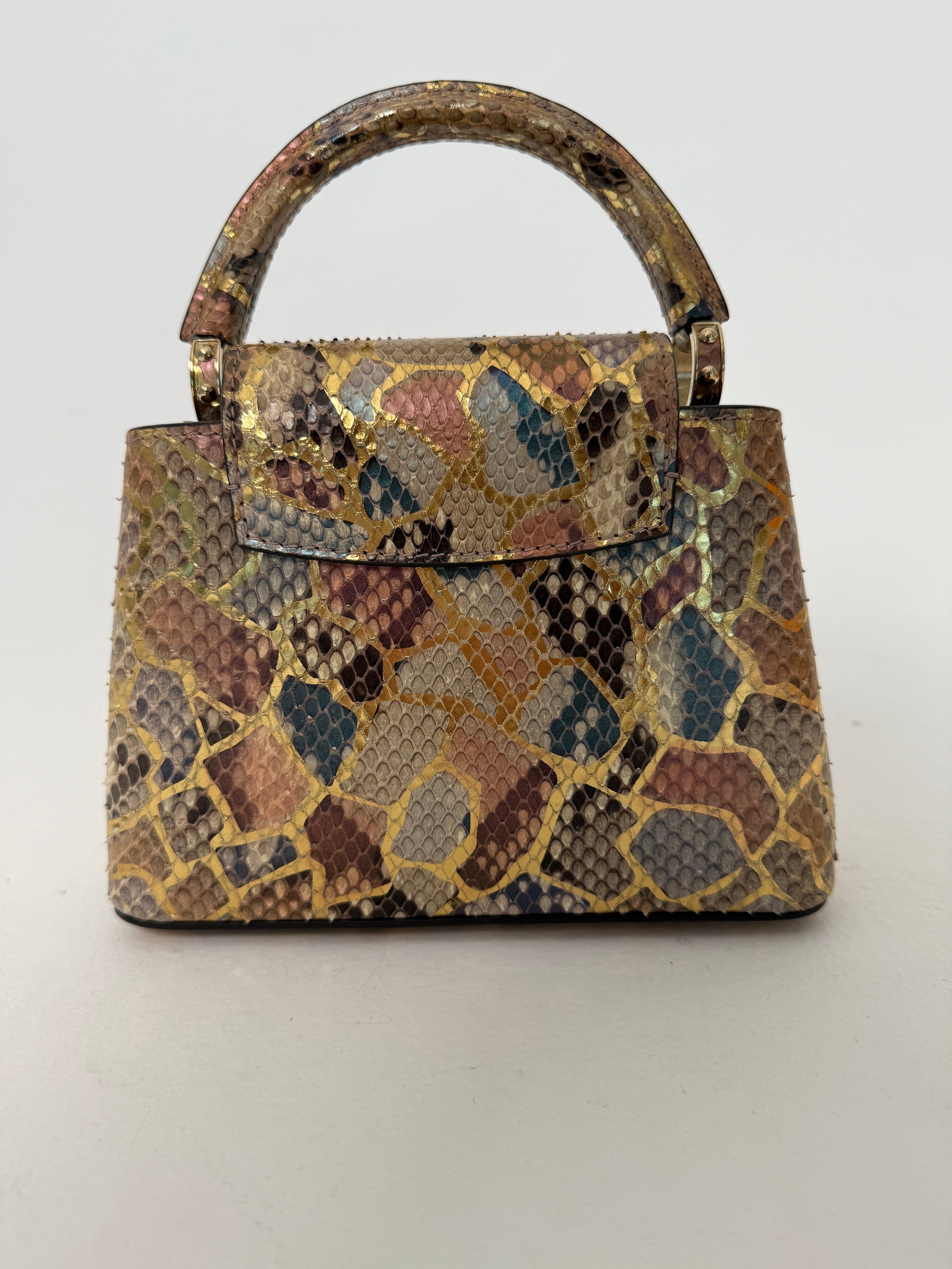 Louis Vuitton Capucines BB In Gold Python