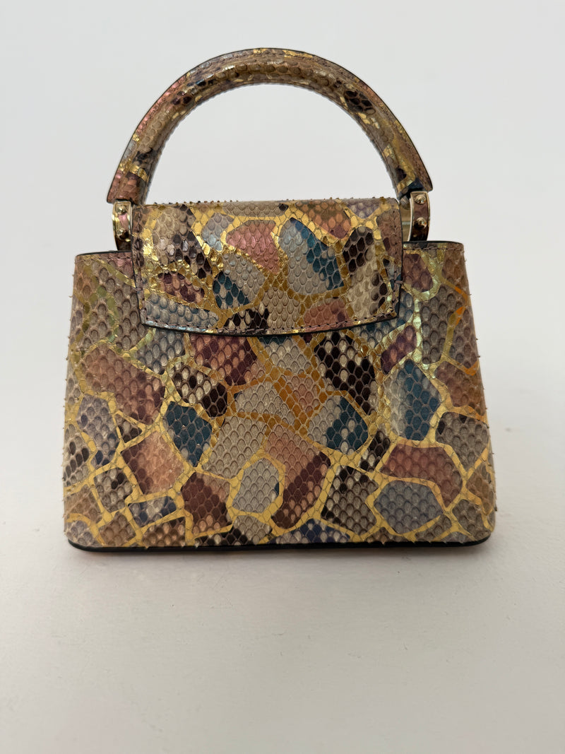 Louis Vuitton Capucines BB In Gold Python With GHW