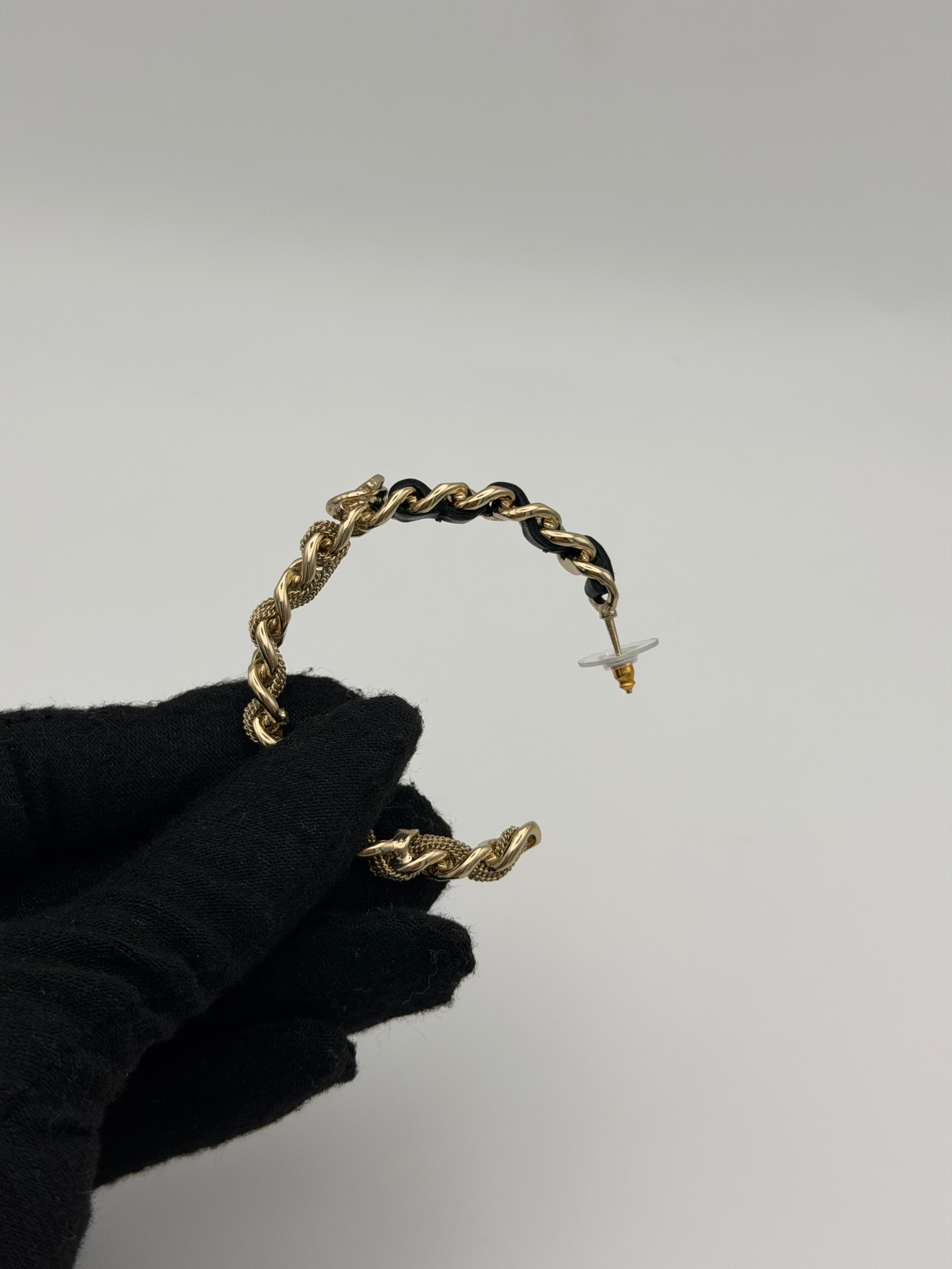 Chanel Statement Hoop Earrings In Gold-Tone Metal 100% authentic and preloved in excellent condition