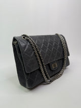 Chanel Medium 2.55 Reissue Flap Bag In Grey Calfskin With RHW