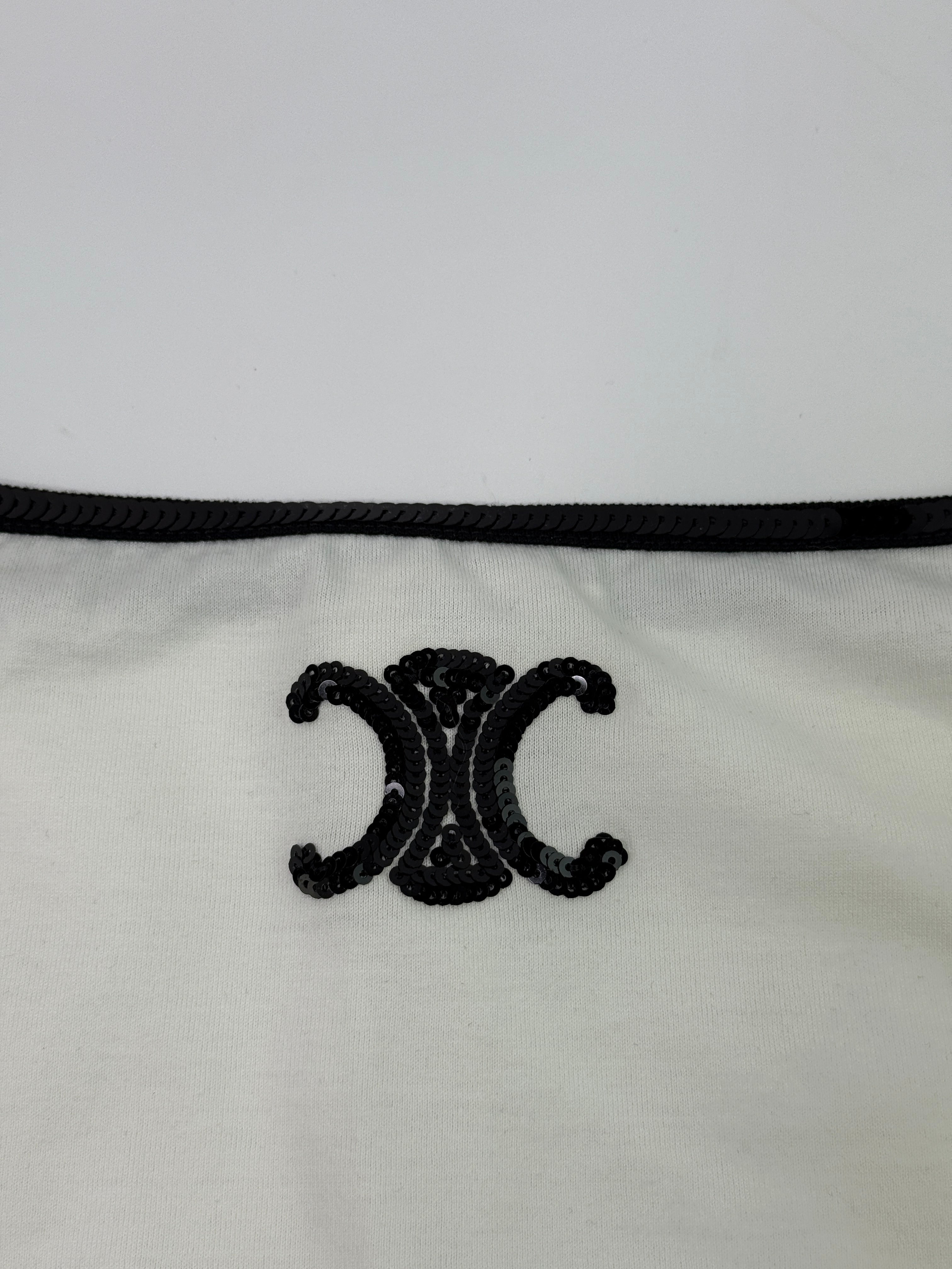 Celine Embroidered Triomphe Tank Top (Size S/UK 8)