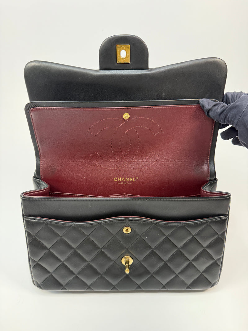 Chanel Jumbo Black Lambskin Leather With GHW