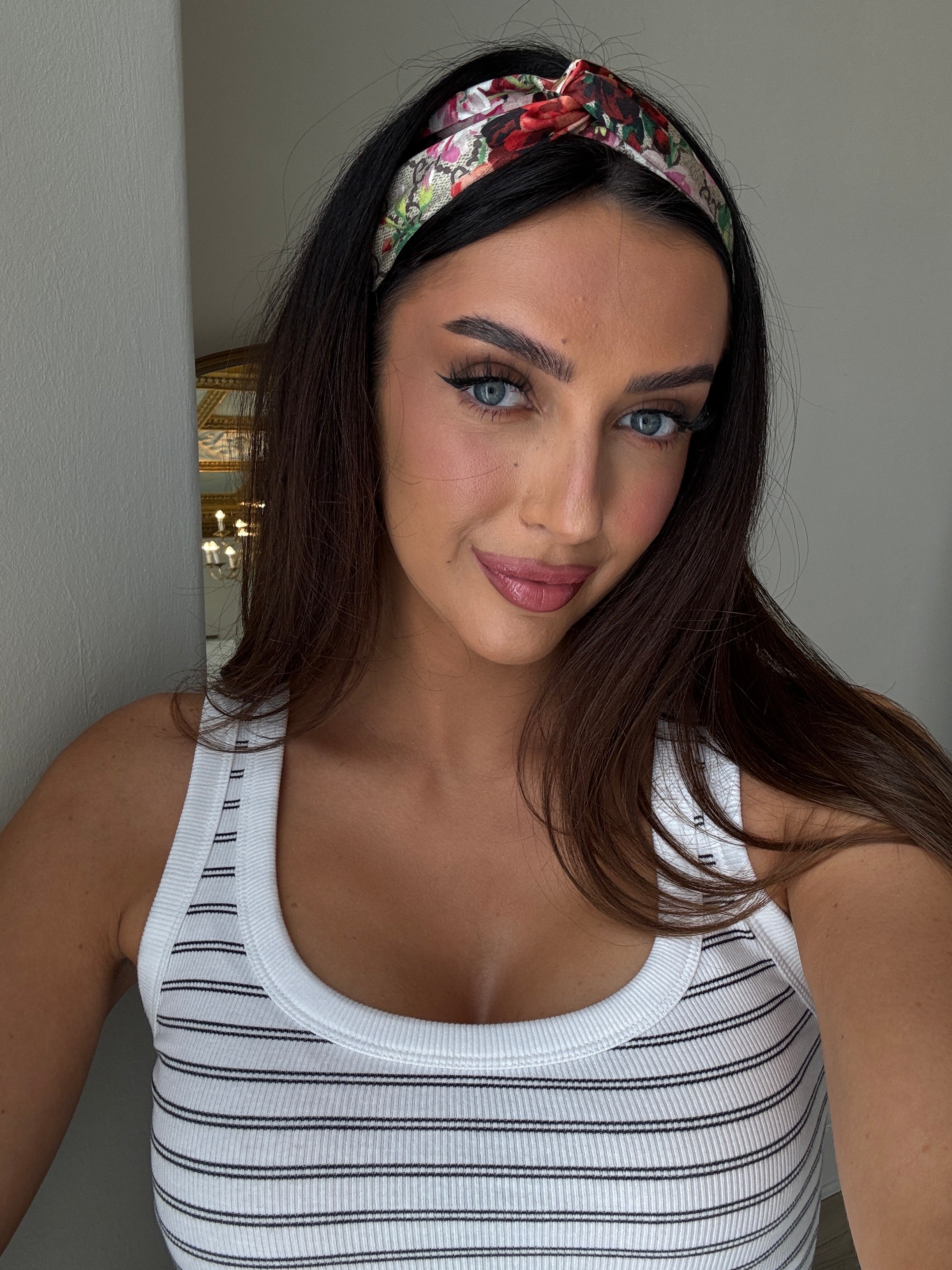 Gucci Blooms Print Silk Headband