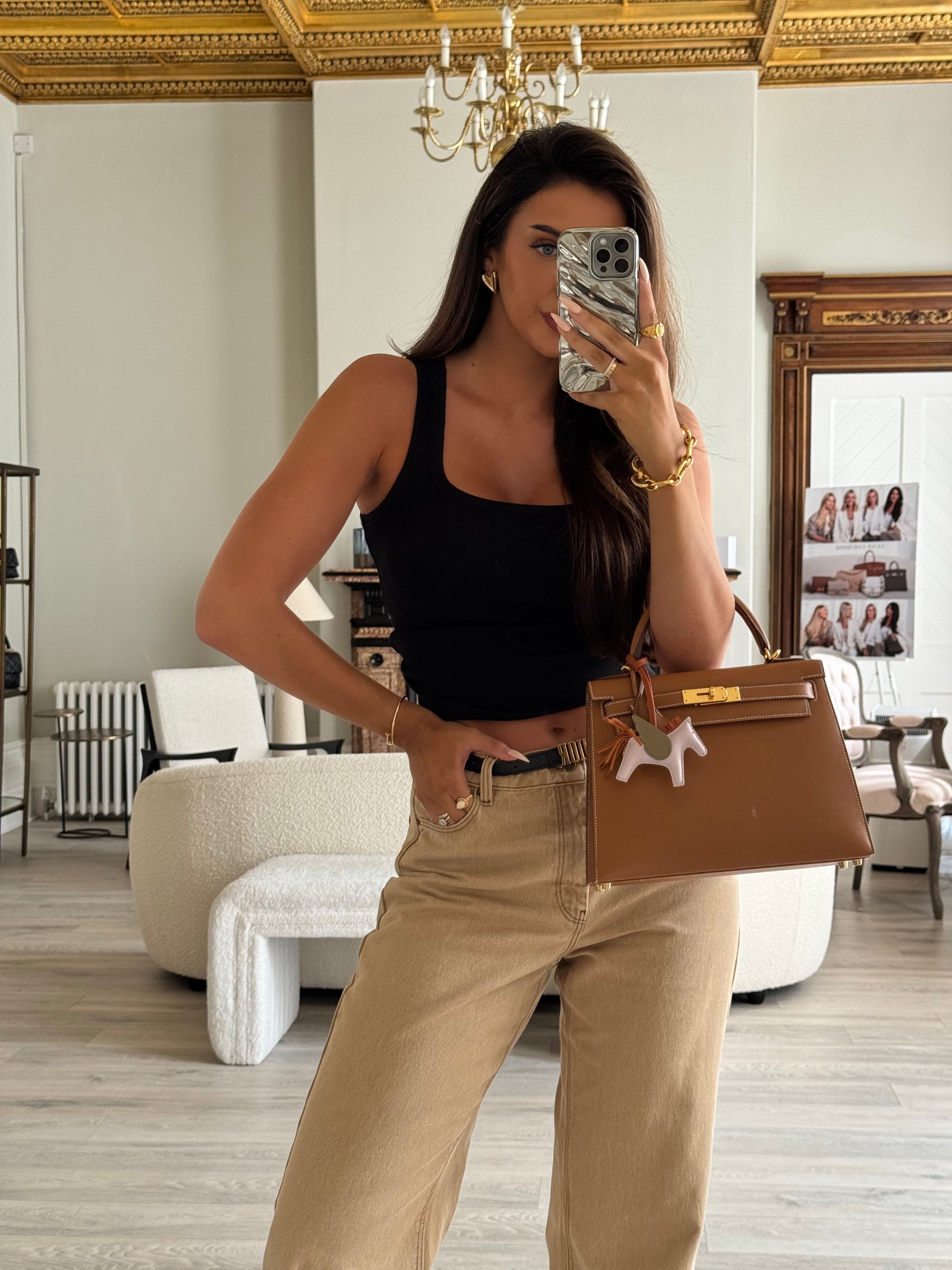 Hermès Rodeo PM Charm In Mauve With Pain D'Epice