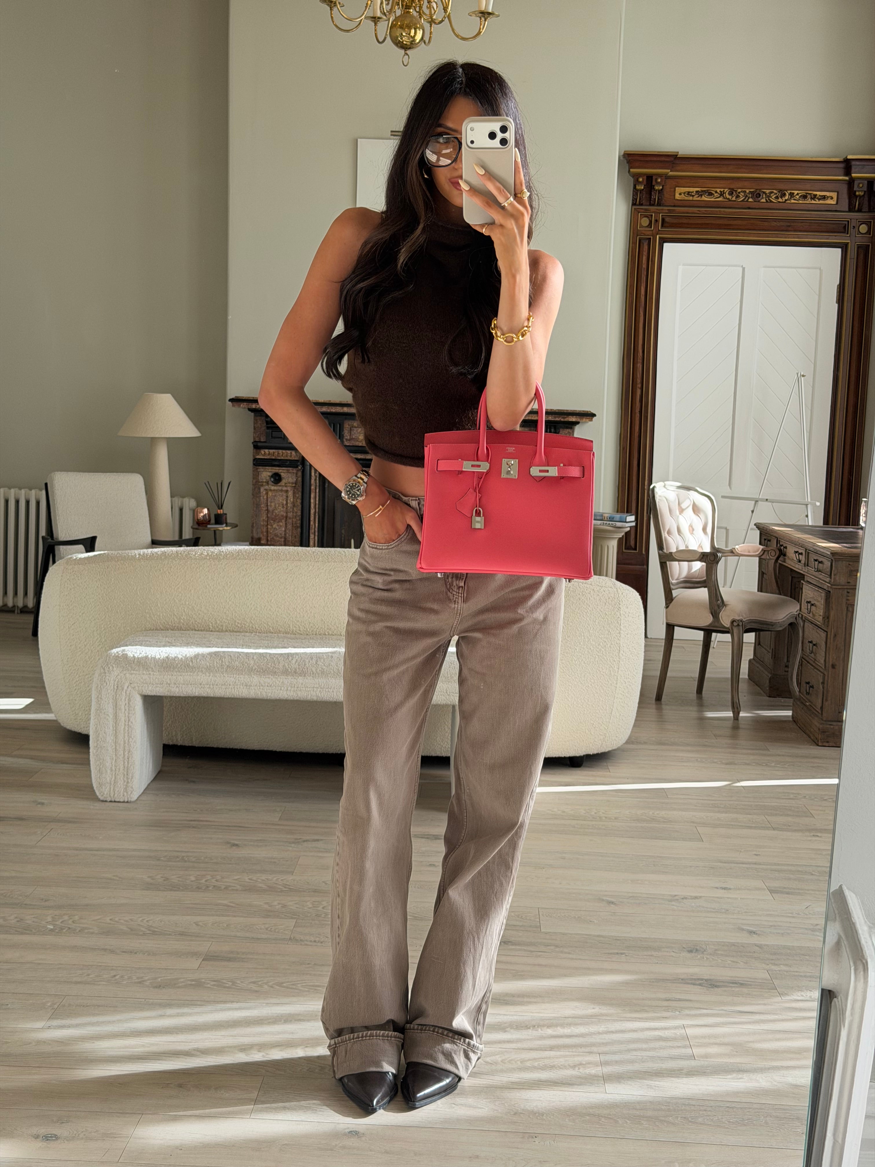 Authentic and preloved Hermès Birkin 30 In Rose Azalee Epsom Leather With PHW Very Good Condition