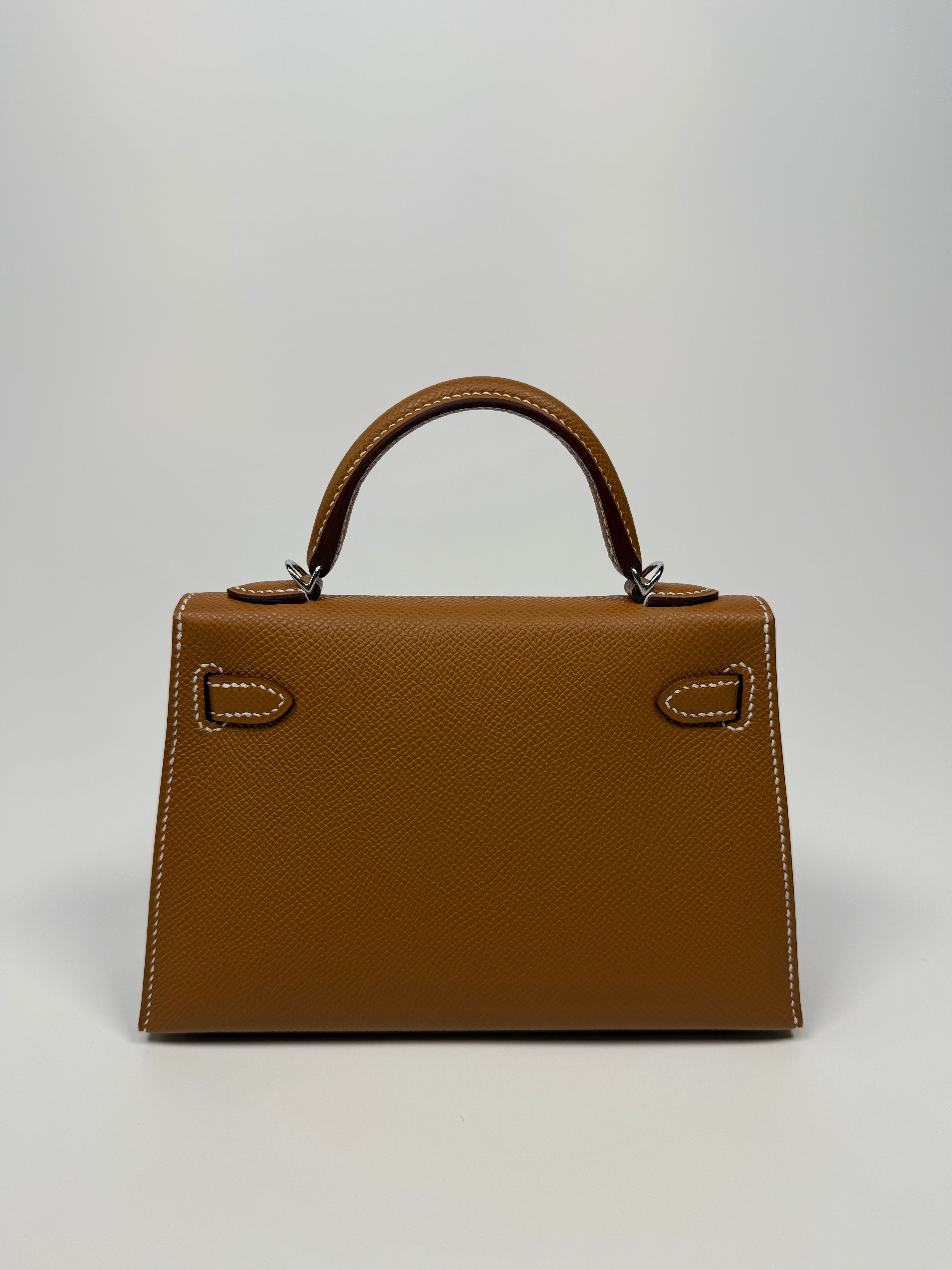 Hermès Mini Kelly Sellier In Gold Epsom Leather With Palladium Hardware New and unused Authentic and preloved 