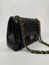 Chanel Jumbo Black Lambskin Leather With GHW