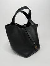 Hermès Picotin 22 In Black Clemence Leather With PHW