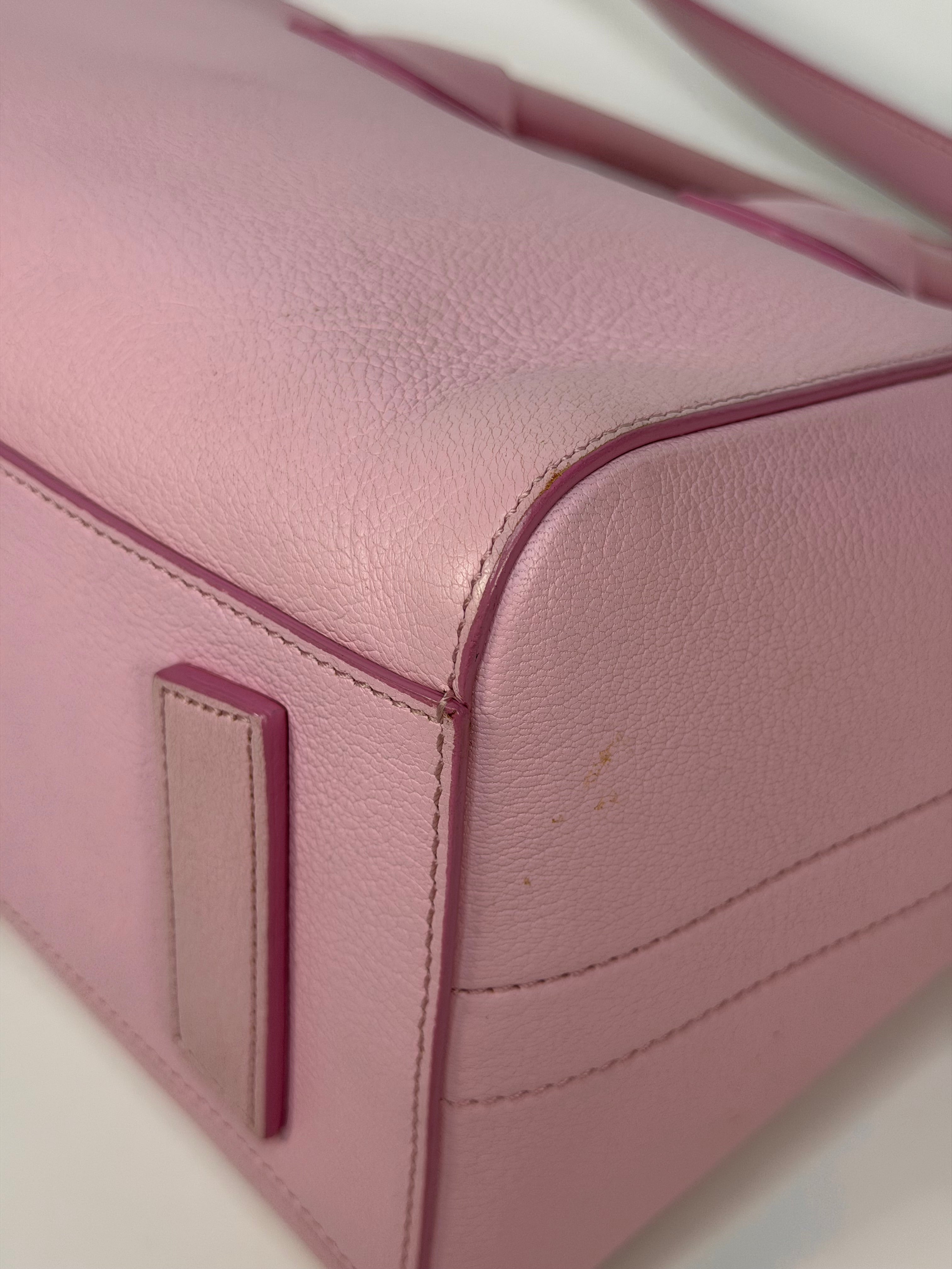 Givenchy Antigona In Pink Goatskin Leather With Silver Hardware. Authentic and preloved in very good condition.