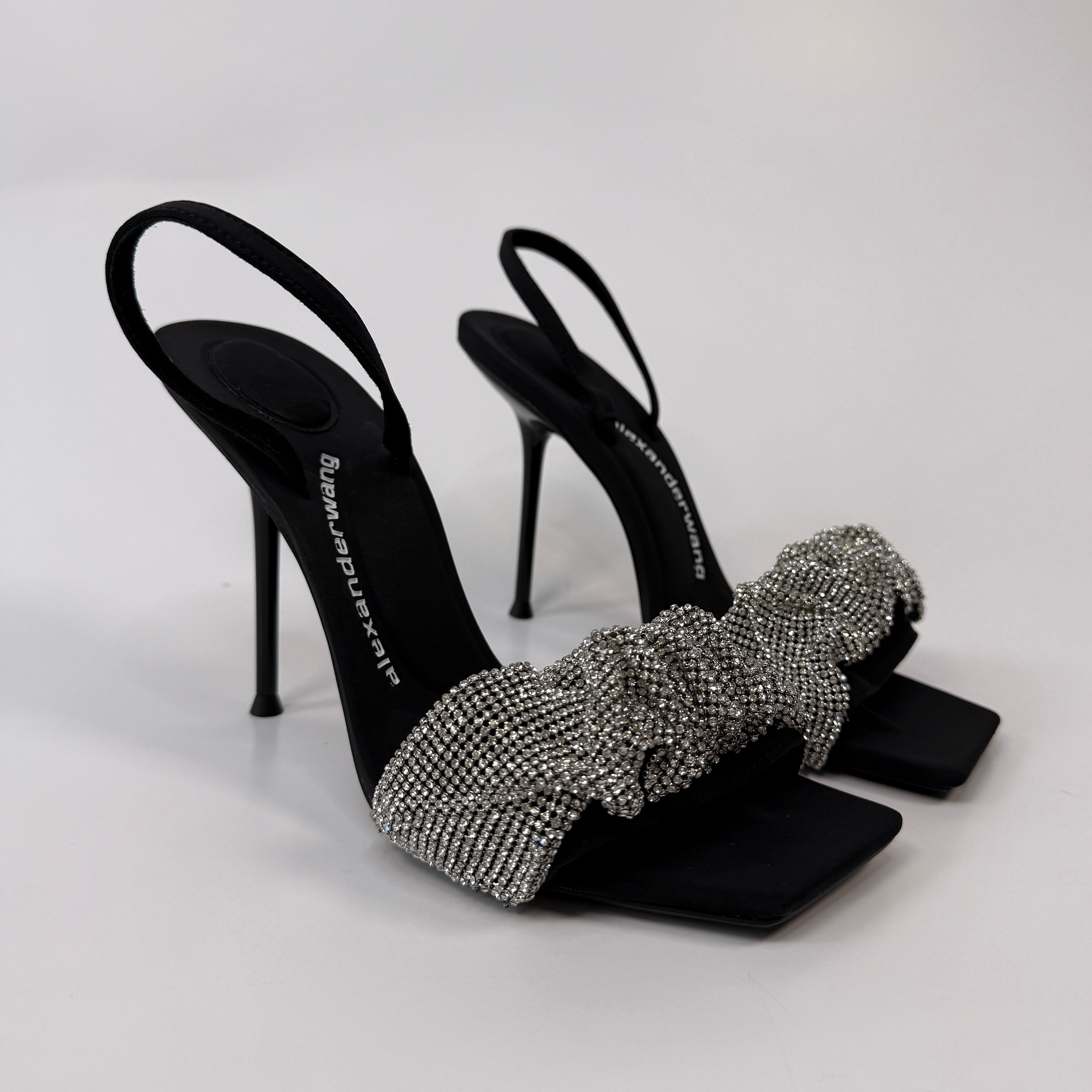 Alexander Wang Julia Scrunch Crystal Heels (Size 39.5/UK5.5)