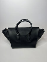 Celine Large Tie Bag In Black Leather