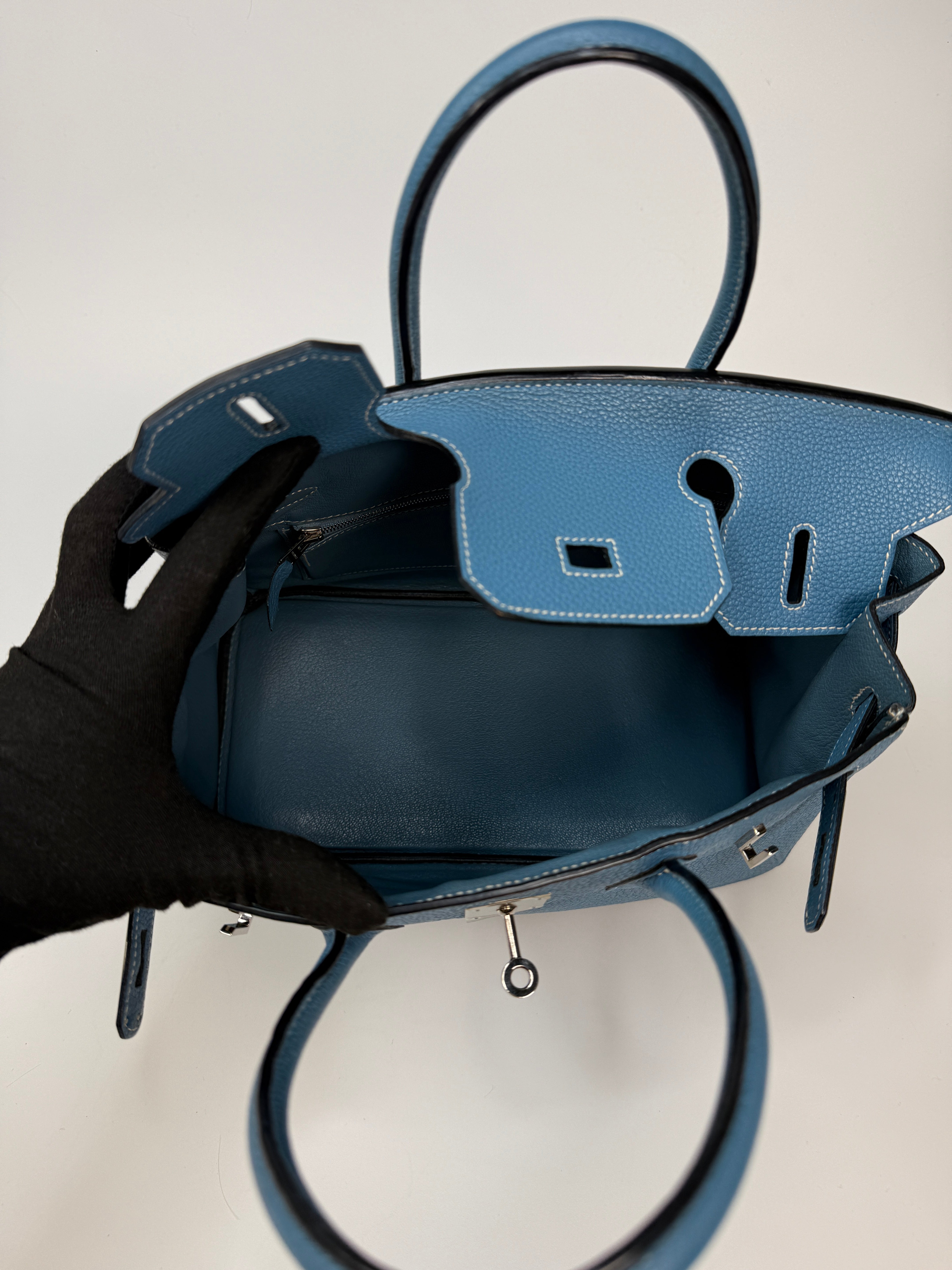 Hermès Birkin 30 In Blue Jean Togo Leather With Palladium Hardware